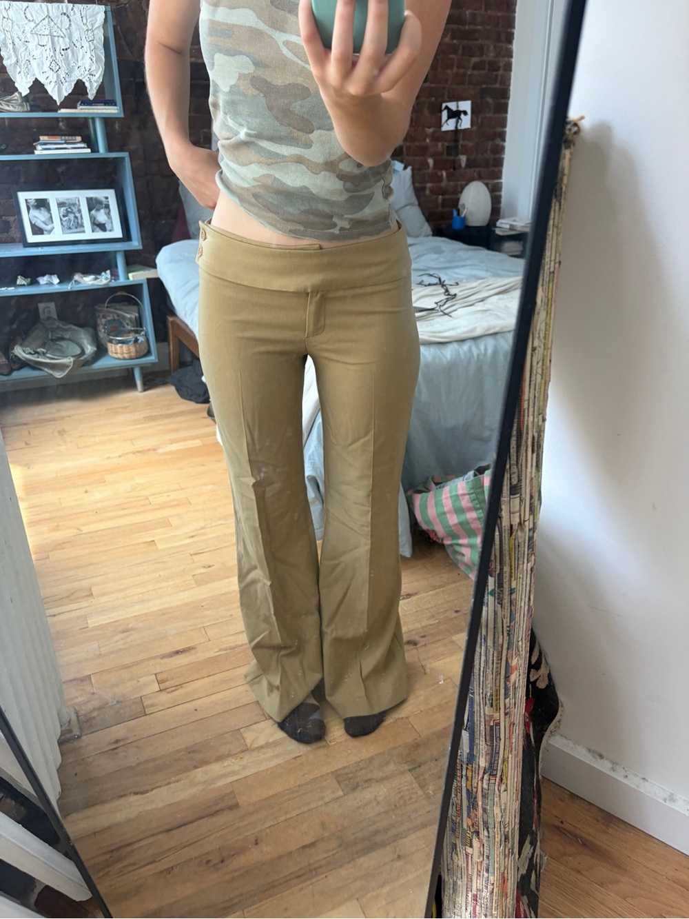 United Colors Of Benetton Olive Green Bootcut Pants